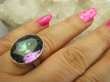 bpee4699 Śliczny Duży kamień TĘCZOWY Pierścionek PIERŚCIEŃ WIELOBARWNY MYSTIC TOPAZ r.21 lśniące Srebro 925 # - 5