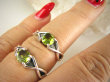 bpee4183 Delikatny śliczny Pierścień Pierścionek OBRĄCZKA naturalny Oliwin Peridot - kamień Szczęścia r.21/ r.22 Srebro 925 - 8