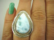 bpe8273 PIĘKNY OKAZ !!! Pierścień RZADKI Anielski kamień Błękitny LARIMAR - stawy, serce, lęki , otwiera czakrę gardła r.15 / r.16 Srebro 925 # - 3