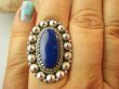 bpe9201 Śliczny Orientalny Pierścień Pierścionek Królewski Lapis Lazuli - strażnik prawdy i mądrości r.17 Srebro 925 # - 2