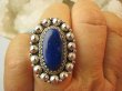 bpe9201 Śliczny Orientalny Pierścień Pierścionek Królewski Lapis Lazuli - strażnik prawdy i mądrości r.17 Srebro 925 # - 6