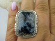 bpe6163 Piękny, Iskrzący Pierścień cudny KAMIEŃ BURZY Pietersyt z Namibii  - RZADKOŚĆ r.22 Srebro 925 # - 6