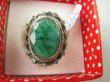 bpee3701 SZMARAGDOWY Egzotyczny OKAZ Pierścień zielony Szmaragd Indyjski Szmaragdy r.12/r.13 Srebro 925 # - 2