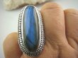 bpe4015 Baśniowy gigant 4,3 cm !!! Wielki Masywny 22 gramy Pierścień Niebieski w paseczki Labradoryt Spektrolit - Kamień zorzy polarnej r.22 Srebro 925 # - 7