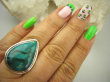 bpe7868 Piękny Klasyczny Pierścień AZURYT Z CHRYZOKOLĄ RZADKOŚĆ r.19 Srebro 925 # - 2