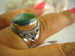 bpe3059 Biżuteria Egzotyczna !!! Orientalny Pierścień naturalny  turusowy ZIELONY TURKUS - opiekun ciała i duszy Turkusy r.19/r.20 Srebro 925 # - 3