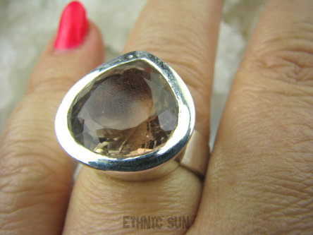 bpee3183 Rzadkość  brązowy Cudny PIERŚCIEŃ RZADKI AMETRYN -  NAJWYŻSZA JAKOŚĆ KAMIENIA r.17 Srebro 925 #