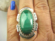 bpe7191 Biżuteria Egzotyczna !!! Cudowny MALACHIT W ORIENTALNEJ OPRAWIE -  Pierścień MALACHIT - pobudza kreatywność r.18 Srebro 925 # - 2
