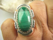 bpe7191 Biżuteria Egzotyczna !!! Cudowny MALACHIT W ORIENTALNEJ OPRAWIE -  Pierścień MALACHIT - pobudza kreatywność r.18 Srebro 925 # - 4
