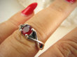 bpee4194 Delikatny śliczny Pierścień Pierścionek szlifowany naturalny Rubin Birmański Rubiny r.17 Srebro 925 - 8