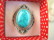 bpe6755 Biżuteria Egzotyczna !!! DUŻY masywny Pierścień Turkusowo-morski  Howlit r.17/ r.18  Srebro 925 # - 3