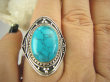 bpe6755 Biżuteria Egzotyczna !!! DUŻY masywny Pierścień Turkusowo-morski  Howlit r.17/ r.18  Srebro 925 # - 6