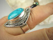 bpe6755 Biżuteria Egzotyczna !!! DUŻY masywny Pierścień Turkusowo-morski  Howlit r.17/ r.18  Srebro 925 # - 8