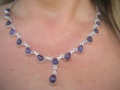 bn1454 Przepiękna Kaskada Duża 34G Bardzo Wygodna Kolia Naszyjnik z Ametystami Ametyst - kamień mądrości Srebro 925 # - 6