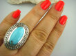 bpe2707 SKÓRA WĘŻA !!!! Biżuteria Orientalna - Niezwykły OKAZ Pierścień  TURKUS ARIZONA Turkusy r.21/ r.22 Srebro 925 # - 9
