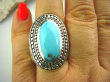 bpe2707 SKÓRA WĘŻA !!!! Biżuteria Orientalna - Niezwykły OKAZ Pierścień  TURKUS ARIZONA Turkusy r.21/ r.22 Srebro 925 # - 3