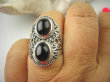 bpe6446 Piękny Egzotyczny Pierścień KWARC DYMNY KAMIEŃ ANTYSTRESOWY I USPOKAJAJĄCY r.17 Srebro 925 # - 2