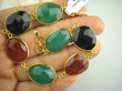 bb1820 PIĘKNA Bransoleta Duże Okazy Kamieni KARNEOL , HELENIT, ONYKS Srebro 925 pozłacane miedzią - 2