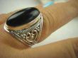 bpe6353 Śliczny Orientalny Pierścień Czarny ONYKS regeneruje SERCE, EGZEMY, PAMIĘĆ r.12.5 ażurowa obrączka Srebro 925 - 3