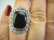 bpe4386 PIĘKNY OKAZ !!!  Duży i śliczny Pierścień Pierścionek czarny ONYKS regeneruje SERCE, EGZEMY, PAMIĘĆ r.15 Srebro 925 # - 4