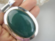 bwe3802 Niesamowity LŚNIACY olbrzym 6,7cm/ 4,4cm  OKAZ 33 g !!! Wisior Zawieszka ZIELONY ONYKS - regeneruje SERCE, EGZEMY, PAMIĘĆ Srebro 925 # - 3