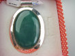 bwe3802 Niesamowity LŚNIACY olbrzym 6,7cm/ 4,4cm  OKAZ 33 g !!! Wisior Zawieszka ZIELONY ONYKS - regeneruje SERCE, EGZEMY, PAMIĘĆ Srebro 925 # - 9