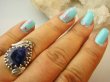 bpee4245 Czarodziejsko Piękny CUDOWNY Pierścień Pierścionek Szafir Indyjski w orientalnej oprawie Szafiry r.16/r.17 Srebro 925 # - 2