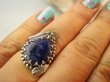 bpee4245 Czarodziejsko Piękny CUDOWNY Pierścień Pierścionek Szafir Indyjski w orientalnej oprawie Szafiry r.16/r.17 Srebro 925 # - 3