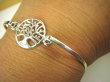 bb3445 Delikatna Lśniąca BRANSOLETA cała ze srebra Bangla z możliwością odpinania Drzewo Życia - symbol nieśmiertelności Srebro 925 - 8