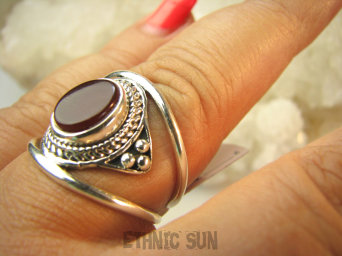 bpe9161 Ażurowy Pierścień Pierścionek podwójna obrączka kamień SARD brązowy karneol r.20 Srebro 925 #