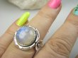 bpe9577 Piękny Delikatny Egzotyczny Pierścień Pierścionek Kamień Księżycowy r.13 Srebro 925 # - 3
