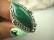 bpe8264 Piękny Duży Sekretnik Pierścień na Zdjęcia lub Marzenia Zielony Malachit - pobudza kreatywność r.16 Srebro 925 # - 9