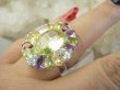 bpee4645 Wooow BOSKO PIĘKNY WIELOBARWNY Lux Pierścień Pierścionek naturalny Cytryn Lemon, Ametyst, Granaty, Oliwin, Blue Topaz r.17 SREBRO 925 # - 5