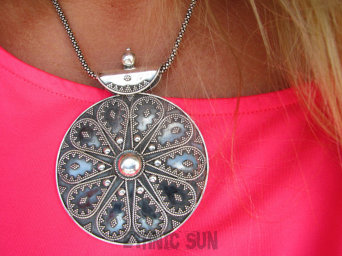 bwe3244 Marokański Gigant Orientalny UNIKAT Duży 8.2 cm na 6.2 cm  !!32 gramy !! Duży Długi Wisior Cały ze Srebra marokańskie wzornictwo Maroko SREBRO 925 #