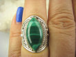 bpe7004 Biżuteria Egzotyczna !!! Delikatny Pierścień MALACHIT - pobudza kreatywność r.14 ażurowa obrączka Srebro 925 # - 4