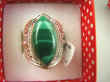 bpe7004 Biżuteria Egzotyczna !!! Delikatny Pierścień MALACHIT - pobudza kreatywność r.14 ażurowa obrączka Srebro 925 # - 6