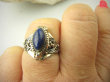 bpe8597 Pięknie Zdobiony Delikatny Sekretnik Otwierany Pierścień Pierścionek na zdjęcia lub marzenia Granatowy Lapis Lazuli r.17 Srebro 925 - 2