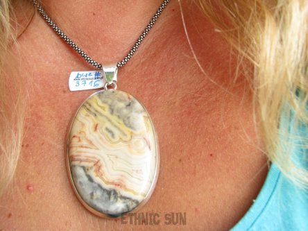 bwe3716 Unikat OLBRZYM Duży Wisior 7.4 cm i 38 g!! KOJĄCA moc natury JASPIS KRAJOBRAZOWY Srebro 925 #