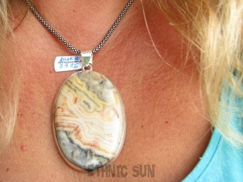 bwe3716 Unikat OLBRZYM Duży Wisior 7.4 cm i 38 g!! KOJĄCA moc natury JASPIS KRAJOBRAZOWY Srebro 925 #