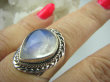 bpe5746 Biżuteria Egzotyczna - Przeświecająca Kropla w odcieniu błękitu  !!! Delikatny Pierścień Kamień Księżycowy r.17/ r.18 Srebro 925 # - 6
