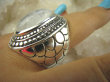 bpe6390 SKÓRA WĘŻA !!!! WYBITNY Biżuteria Orientalna - Niezwykły OKAZ Pierścień Kamień Księżycowy r.21/ r.22 Srebro 925 # - 10