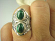 bpe6564 Biżuteria Egzotyczna !!! Pierścień MALACHIT - pobudza kreatywność r.16 szeroka obrączka Srebro 925 # - 7