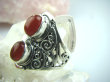 bpe5097 Orientalny Pierścień czerwony Onyks -  regeneruje SERCE, EGZEMY, PAMIĘĆ r.18/ r.19 Srebro 925 # - 4