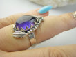bpe9384 Czarodziejsko Piękny Orientalny Pierścień Pierścionek z Ametystem Ametyst - kamień mądrości r.16 Srebro 925 # - 2