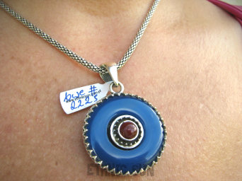 bwe2229 Przecudny Marokański SKARB !!! Piękny Dwustronny Wisior Chalcedon, czerwony Onyks Maroko Marokańskie Wzornictwo Srebro 925 #