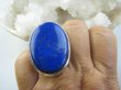 bpe9252 CUDO BOSKI Piękny Duży 22 g!!  Klasyczny Regulowany Pierścień Pierścionek królewski Lapis Lazuli - strażnik prawdy i mądrości r.16, r.17, r.18 Srebro 925 # - 5