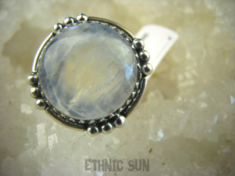bpe6923 Orientalna Piękność Pierścień Niebiesko Chabrowy KAMIEŃ KSIĘŻYCOWY r.15 Srebro 925 #