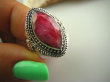 bpee2452 Biżuteria Egzotyczna !!! Delikatny Pierścień RUBIN INDYJSKI - kamień namiętnej miłości Rubiny r.18 Srebro 925 # - 2
