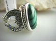 bpe3642 MIŁOSNA KOLEKCJA ZAKOCHANE SERCE !!! Wspaniały Pierścień MALACHIT - pobudza kreatywność r.20/ r.21 Srebro 925 # - 4