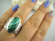 bpe3642 MIŁOSNA KOLEKCJA ZAKOCHANE SERCE !!! Wspaniały Pierścień MALACHIT - pobudza kreatywność r.20/ r.21 Srebro 925 # - 8